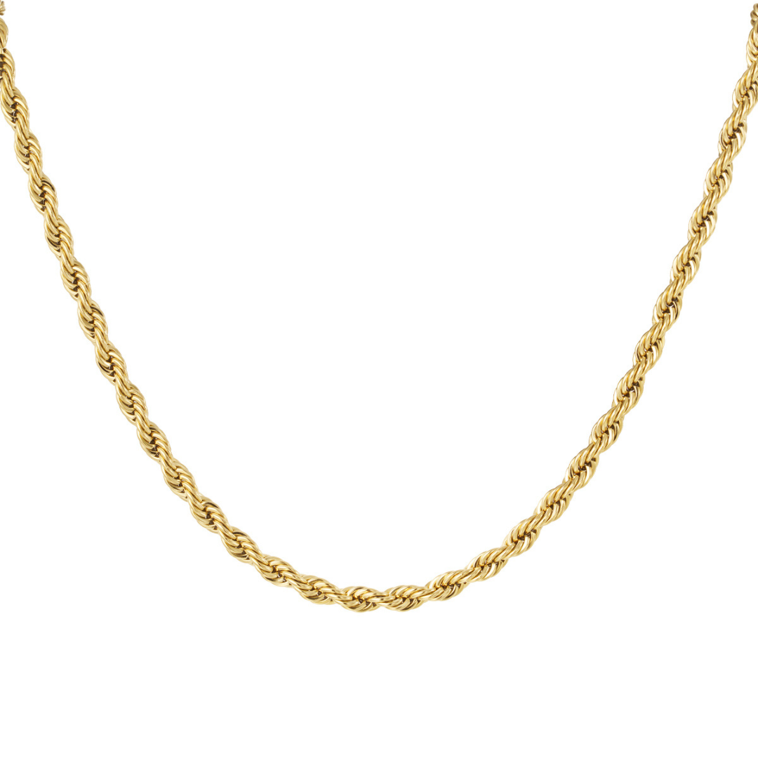 Gouden gedraaide ketting van stainless steel 4.5mm Jadel