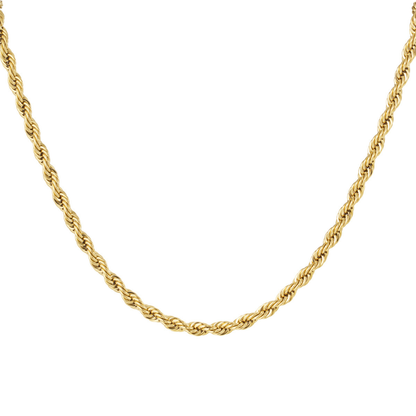 Gouden gedraaide ketting van stainless steel 4.5mm Jadel