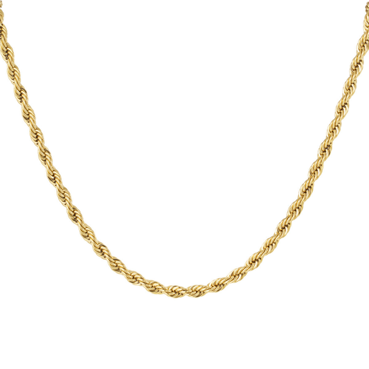 Gouden gedraaide ketting van stainless steel 4.5mm Jadel