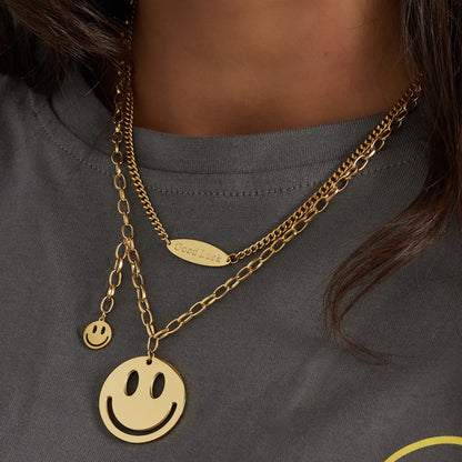 Gouden goodluck smile ketting
