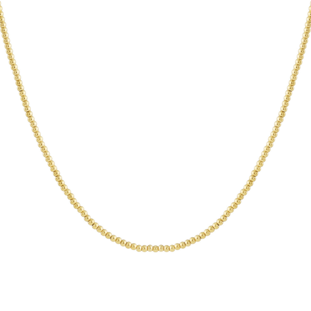 Gouden massieve kraaltjes ketting