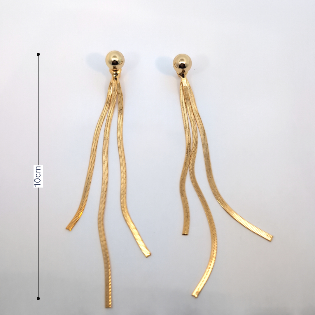 Gouden oorknopjes met franjes