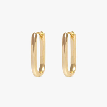 Gouden langwerpig ovale oorring basic - L - Casa Jadel