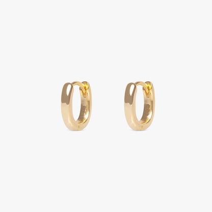 Gouden langwerpig ovale oorring basic - S