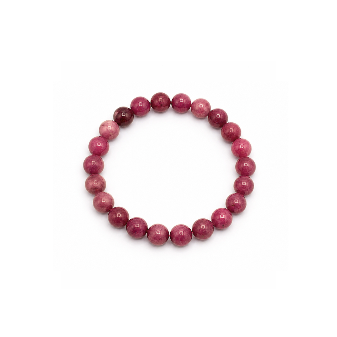 Roze graniet natuursteen kralenarmband