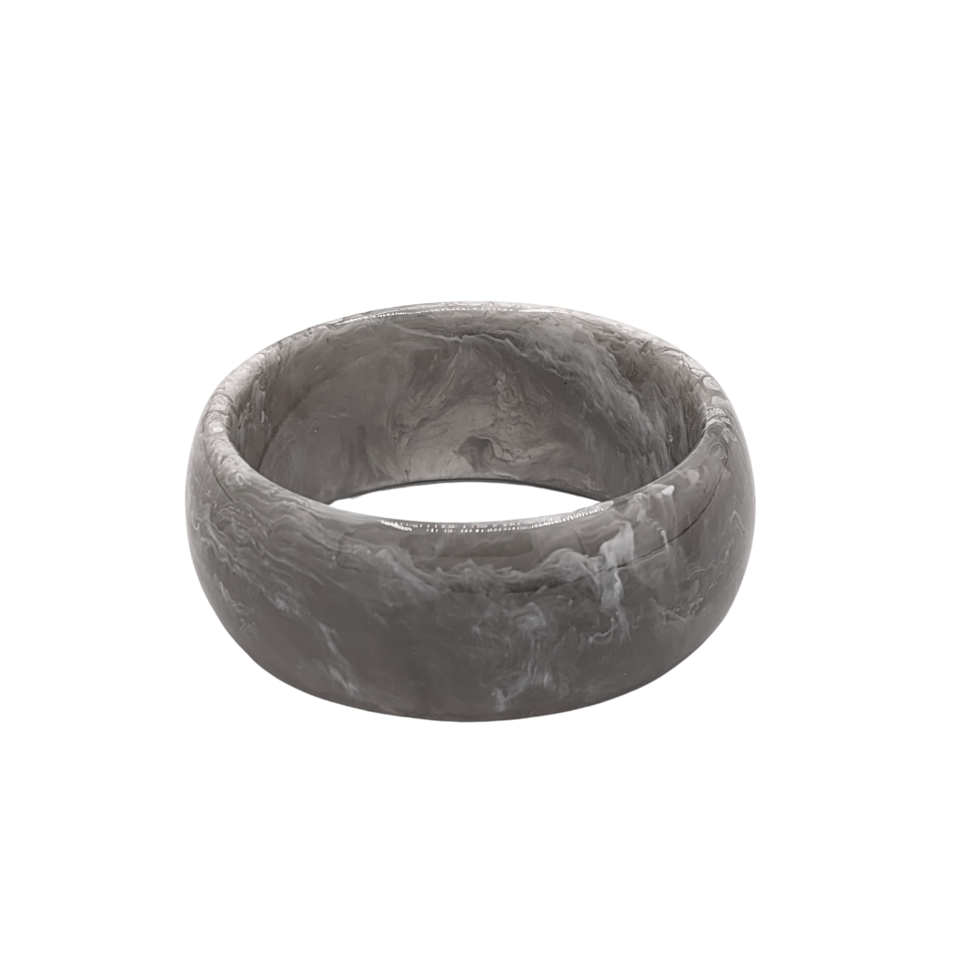 Grijze brede marble bangle armband