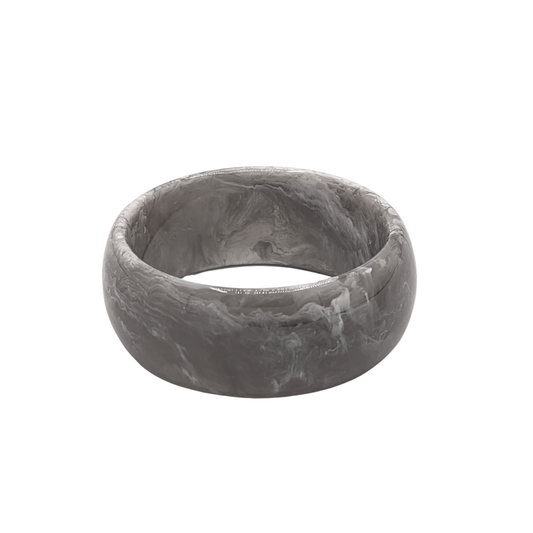 Grijze brede marble bangle armband