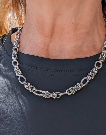 Ketting zilver mixed schakels - Casa Jadel