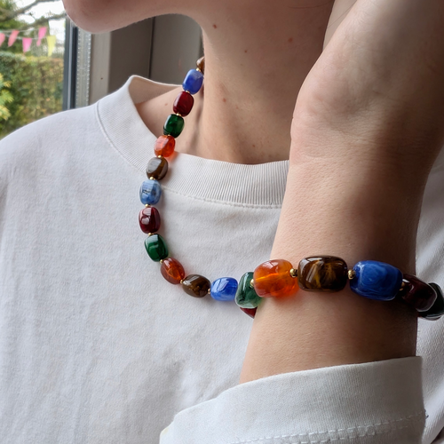 Multicolor kralenketting squared