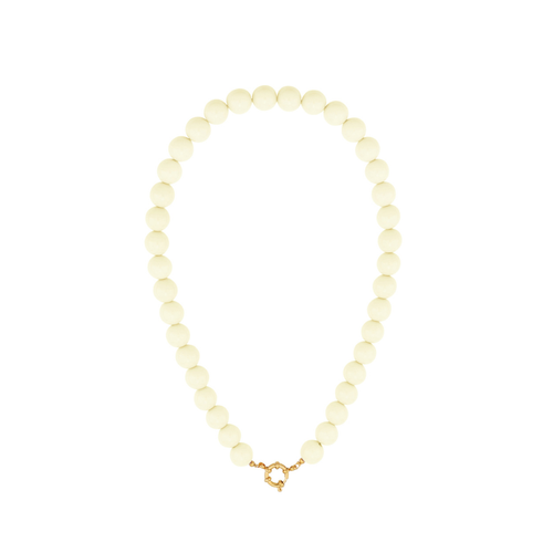 Offwhite kralenketting met boeislot