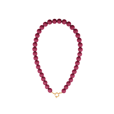 Burgundy kralenketting met boeislot Maud