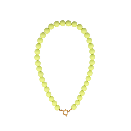 Lime groene kralenketting met boeislot