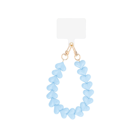 Lichtblauw chubby hartjes telefoonkoord