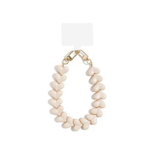 Naturel hartjes telefoonkoord