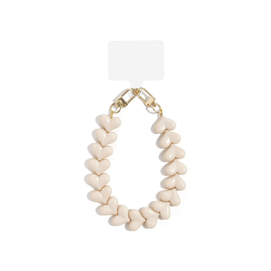 Naturel hartjes telefoonkoord