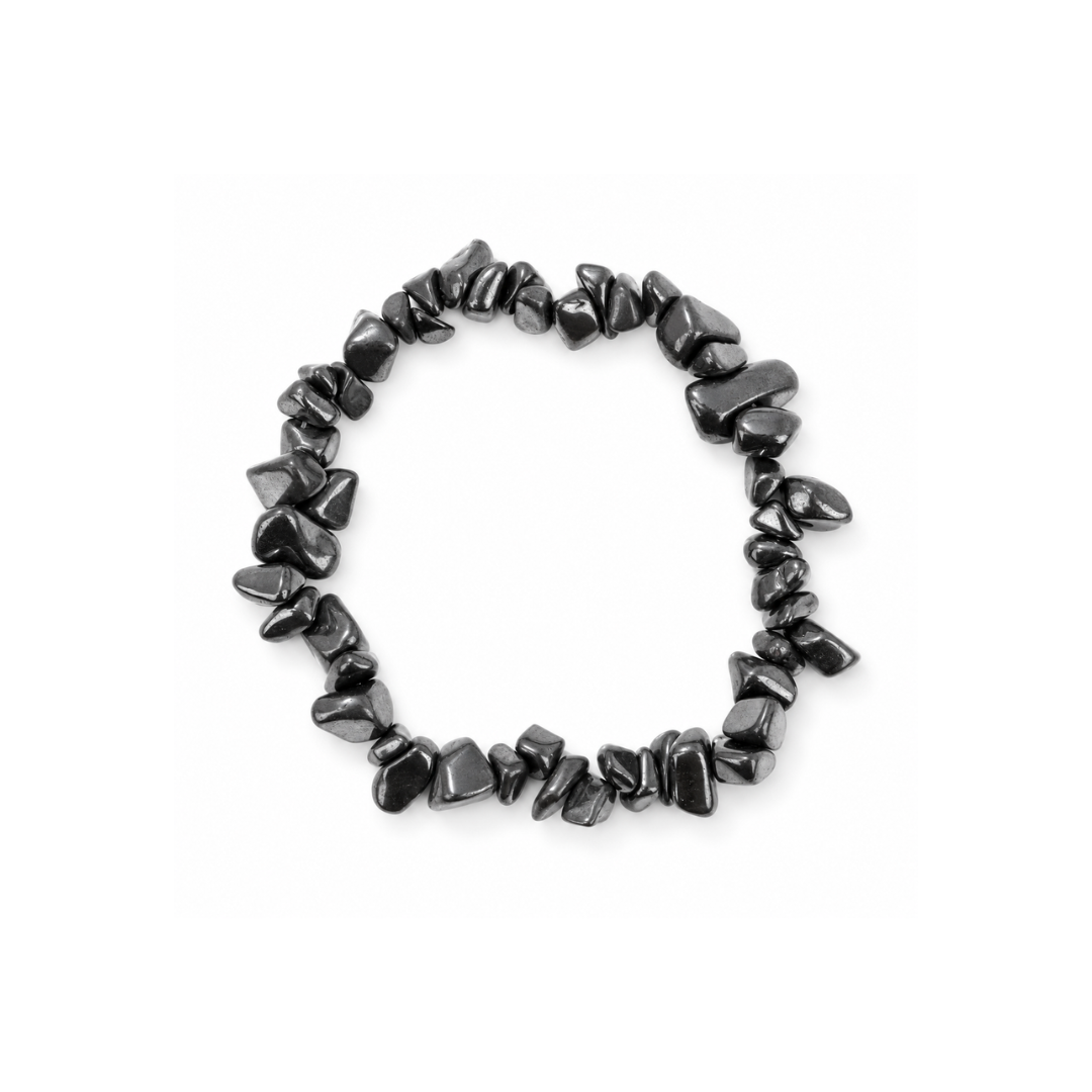 Hematiet natuursteen splitkralen armband Casa Jadel