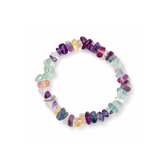Fluoriet natuursteen splitkralen armband Casa Jadel
