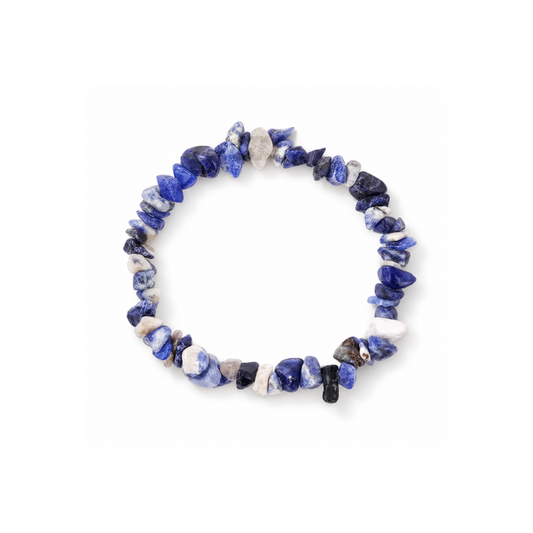 Sodaliet natuursteen splitkralen armband Casa Jadel