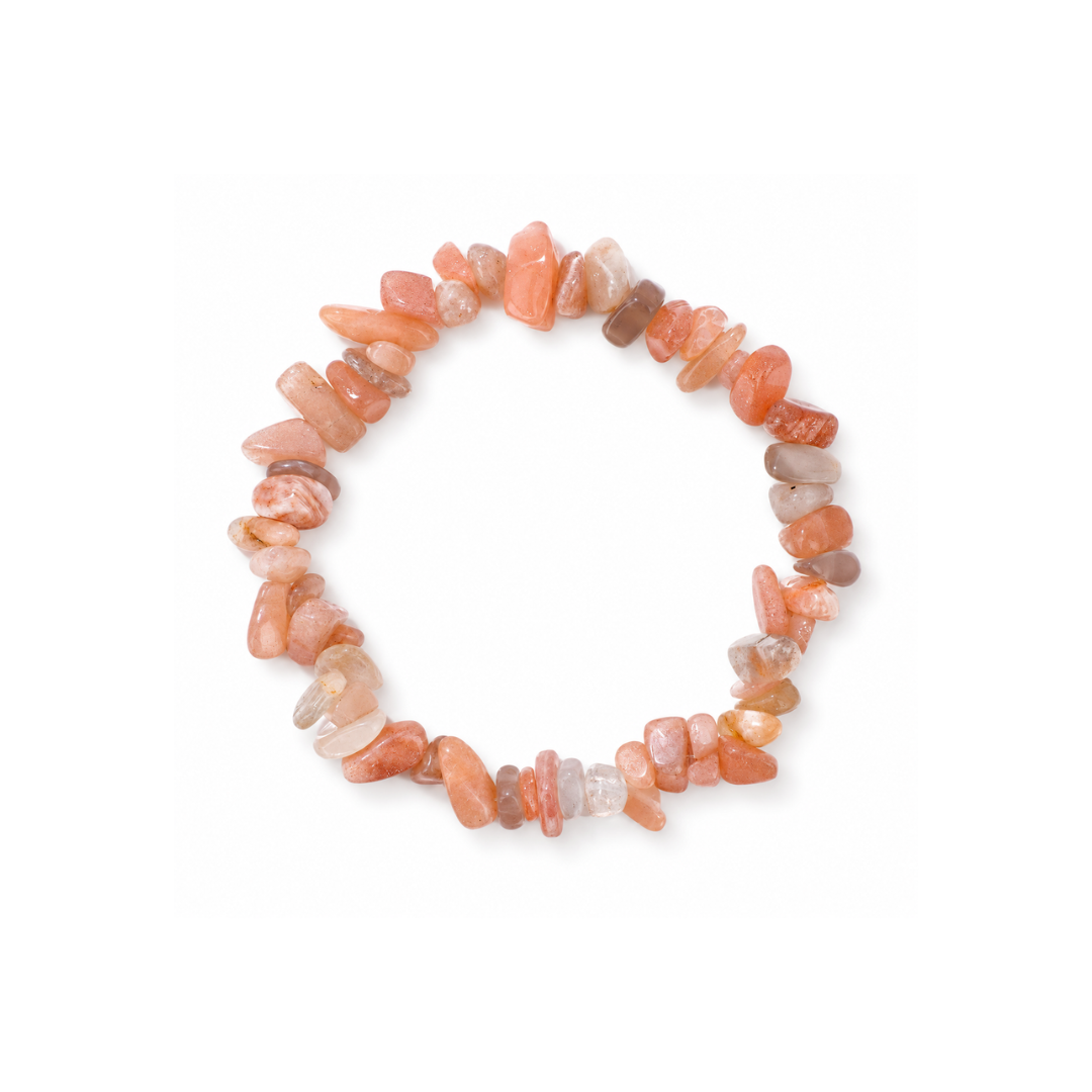 Zonnesteen natuursteen splitkralen armband Casa Jadel