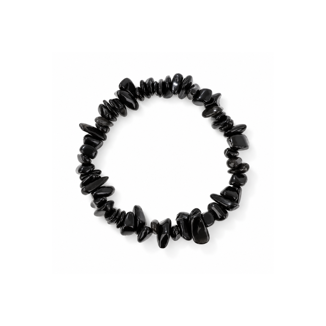 Obsidiaan natuursteen splitkralen armband Casa Jadel