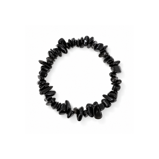 Obsidiaan natuursteen splitkralen armband Casa Jadel