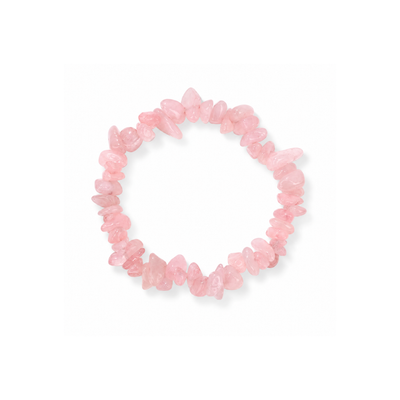 Rozenkwarts natuursteen splitkralen armband
