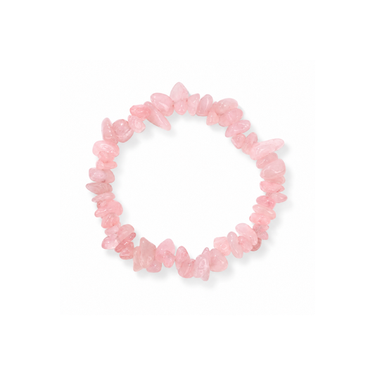 Rozenkwarts natuursteen splitkralen armband Casa Jadel