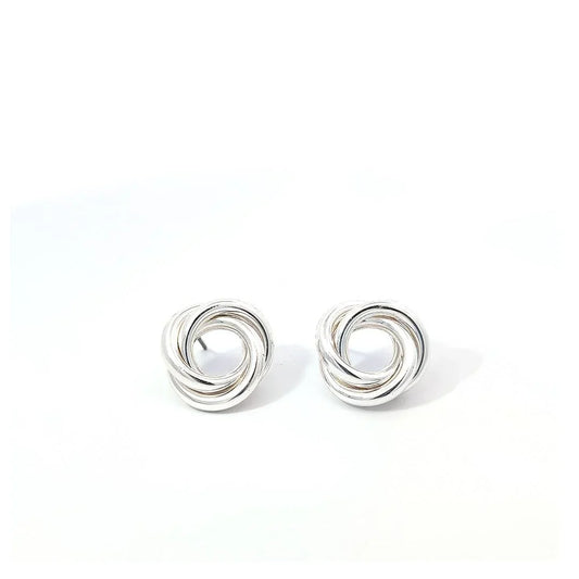 Oorknopjes zilver 3 rond gedraaide ringen - Casa Jadel