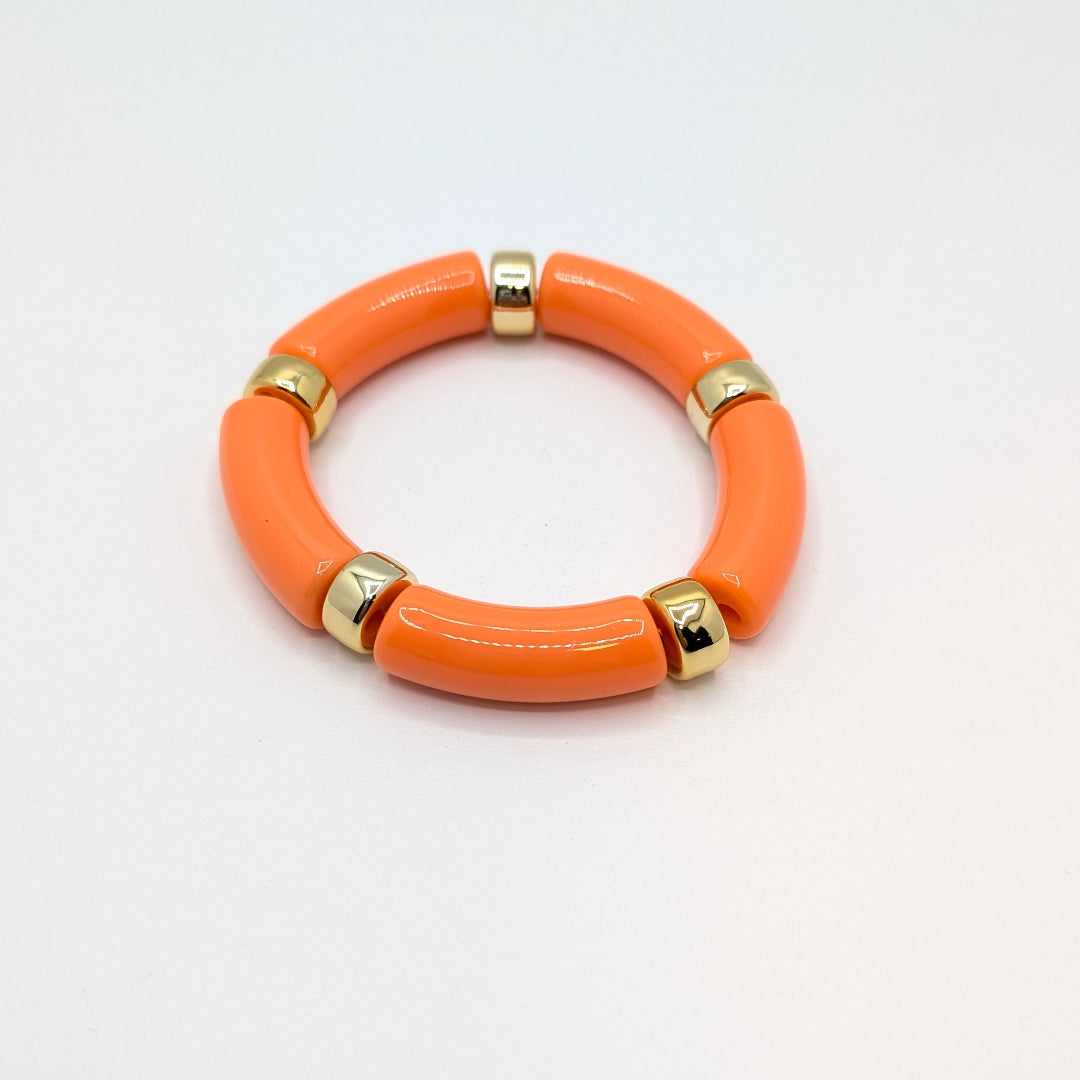 Oranje gouden tube armband