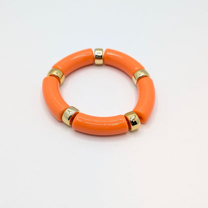Oranje gouden tube armband