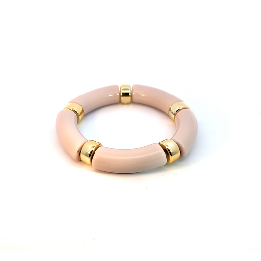 Oud roze gouden gemarmerde tube armband