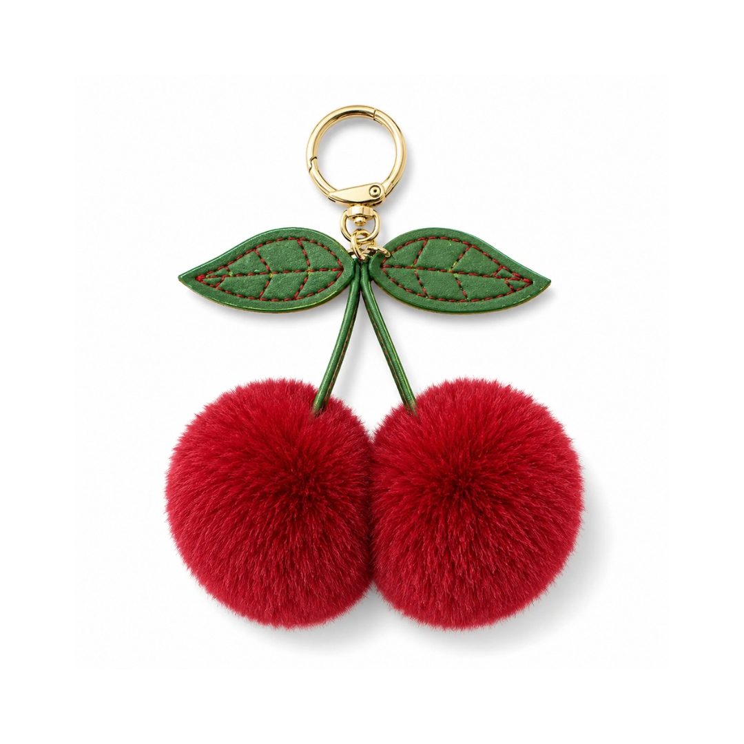 Rode kers fruit pompon tashanger