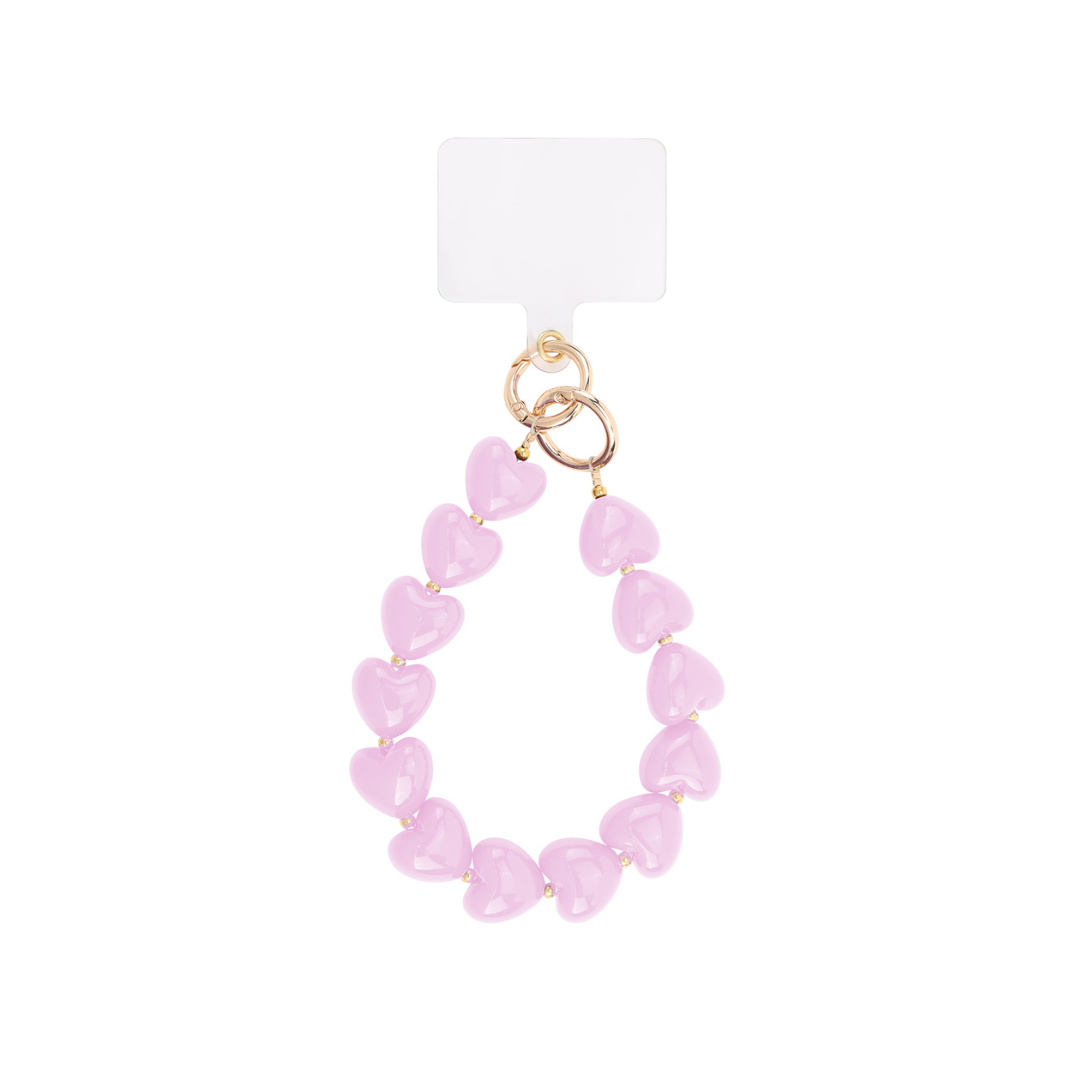 Roze telefoonkoord chubby hartje