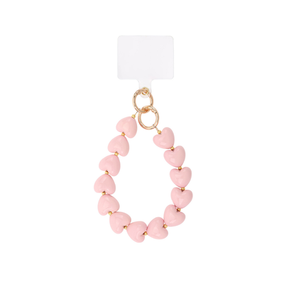 Roze telefoonkoord chubby hartje