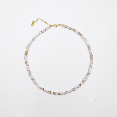 Beige natuursteen kralenketting