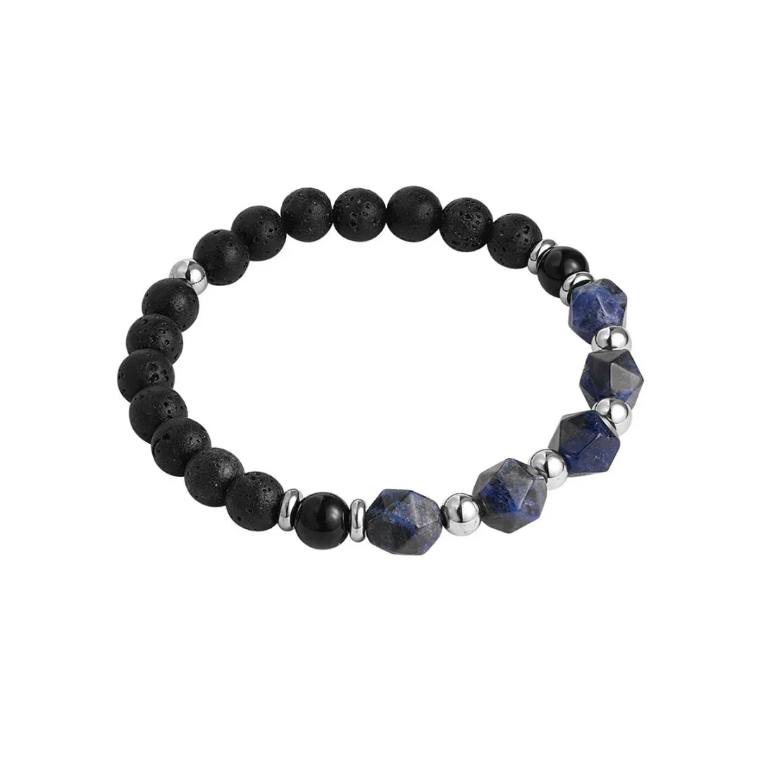 Armband heren kralenarband zwart
