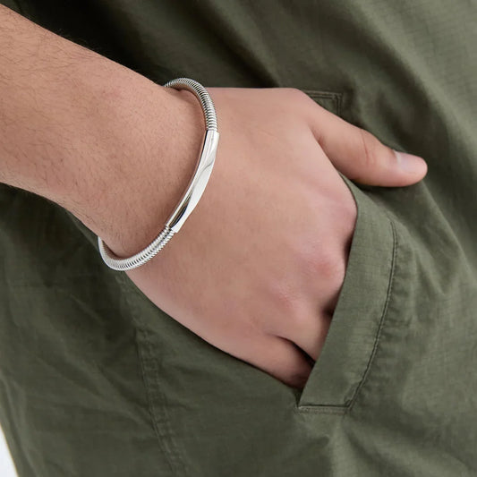 Armband heren stylish zilver