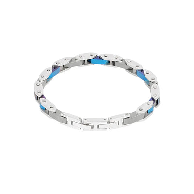 Armband heren Catch zilver blauw