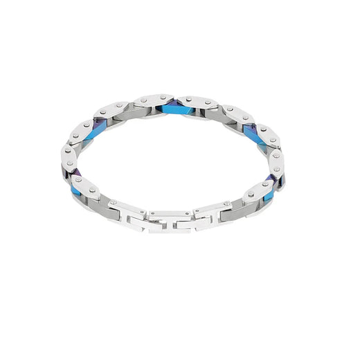 Armband heren Catch zilver blauw