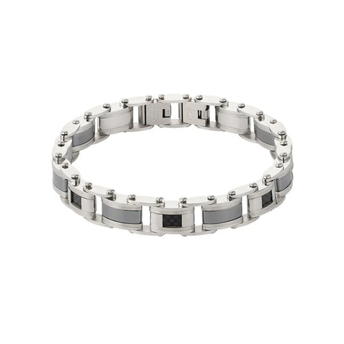 Armband heren geschakelde armband Classic zilver grijs