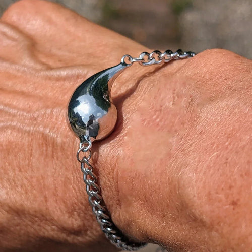 Zilveren armband druppel bedel