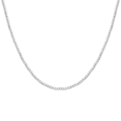 Zilveren massieve kralenketting