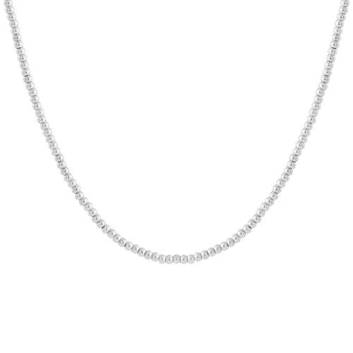 Zilveren massieve kralenketting