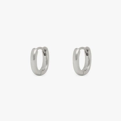 Zilveren langwerpig ovale oorring basic - S