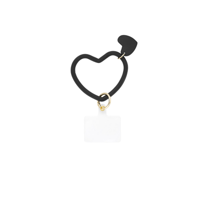 Telefoonkoord dubbel hart zwart