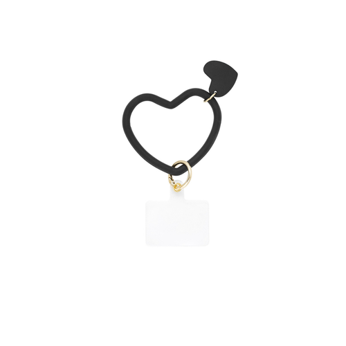 Telefoonkoord dubbel hart zwart