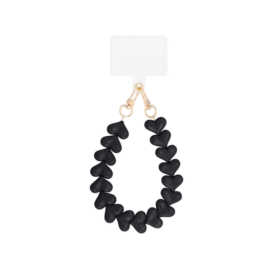 Zwarte hartjes telefoonkoord