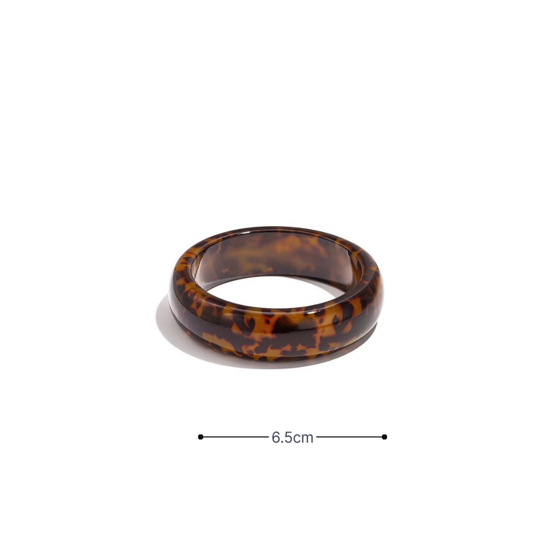 Luipaardprint bangle armband dames bruin gevlekt resin armband Ibiza stijl met afmeting