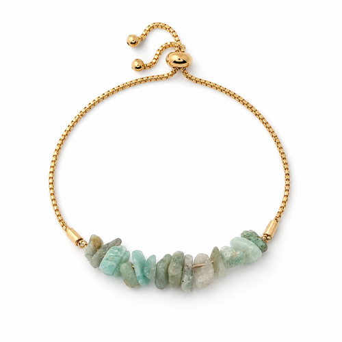 Amazoniet natuursteen armband verstelbaar