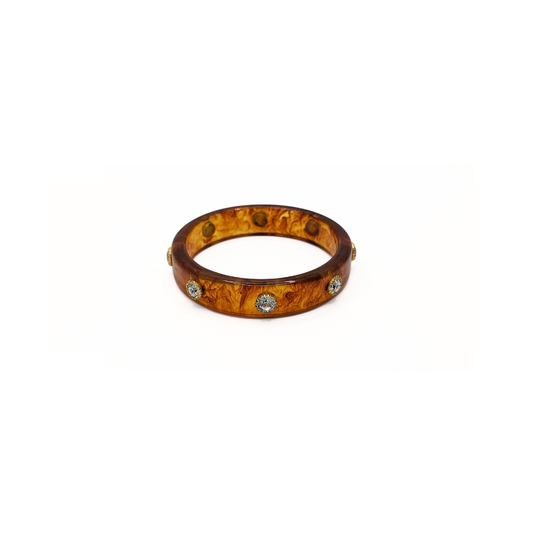 Amber bangle armband met zilveren kristallen Casa Jadel

